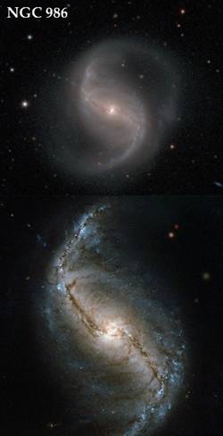 ▲ 허블망원경으로 촬영한 NGC986 은하. ⓒ NASA