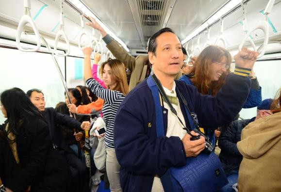 ▲ 지난 10월31일 열린 주한외국인 상대 도시철도 3호선 시승장면. ⓒ대구시 제공