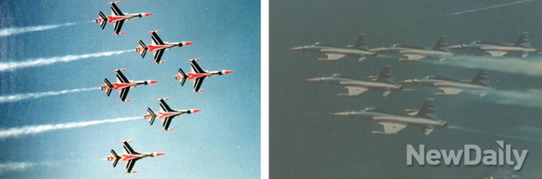 ▲ F-5A 전투기는 우리 공군의 특수비행팀인 Black Eagles(검은 독수리)의 주력기종으로도 활약하였다. ⓒ공군