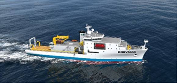 ▲ 대형 해양과학조사선 모형.ⓒ해양수산부