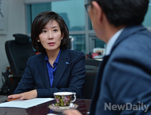 ▲ 새누리당 나경원 의원이 지난 28일 뉴데일리와 인터뷰를 하고 있다. ⓒ뉴데일리 정상윤 기자