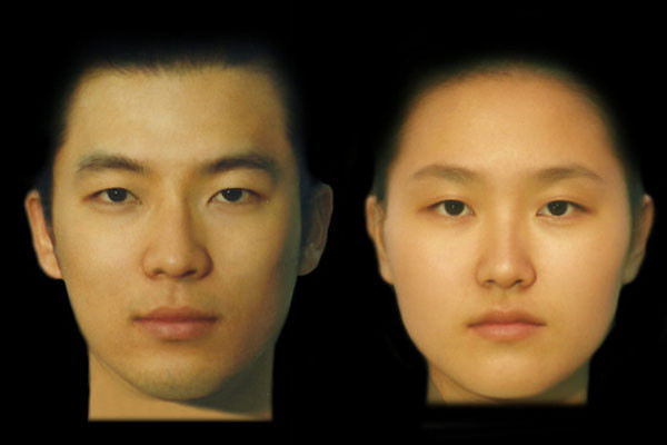 ▲ 한국얼굴연구소가 지난 9월 공개한 현대 한국 남녀의 평균얼굴. ⓒ한국얼굴연구소 공개자료