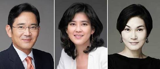 ▲ 왼쪽부터 이재용 부회장, 이부진 사장, 이서현 사장.