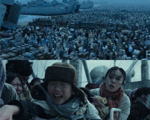 ▲ 영화 '국제시장' 중 흥남철수 장면. 장진호 전투와 흥남철수, 국제시장은 분리해서 생각할 수 없는 하나의 이야기다. ⓒ영화 '국제시장' 장면 캡쳐