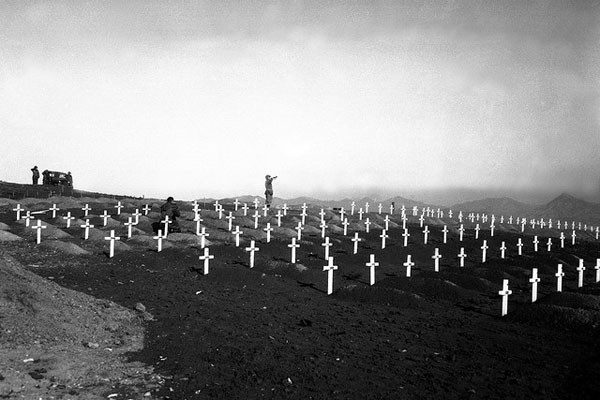 ▲ 장진호 전투 당시 본국으로 가지 못하고 함흥에 묻힌 美해병대원들의 묘지. ⓒ위키피디아 공개사진