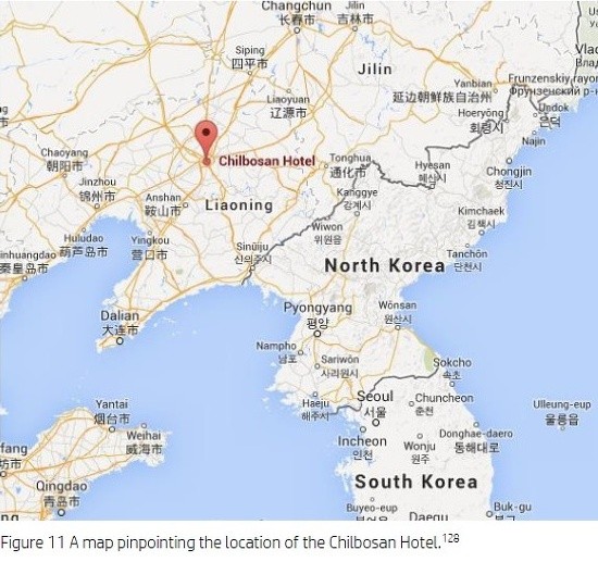 ▲ 미국의 HP가 올해 공개한 중국 내 북한 정찰총국 거점.