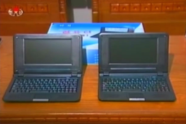 ▲ 북한제 노트북. 중국제 노트북을 역설계해 생산한 것으로 추정된다. ⓒ北선전매체 캡쳐