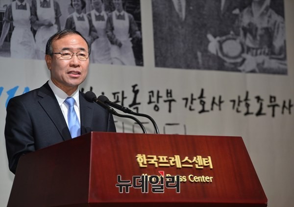 ▲ 인사말전하는 한상대 상임대표 ⓒ뉴데일리 정상윤 기자