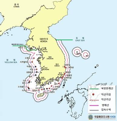 ▲ 우리나라 영해기점 23곳.ⓒ국토교통부