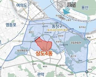 ▲ 상도4동 일대 서울형 도심재생 시범사업지.ⓒ서울시