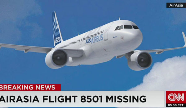 ▲ 에어아시아 여객기 사진.ⓒCNN 관련보도화면 캡쳐