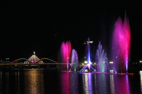 ▲ 한천고향의강분수대시험ⓒ예천군 제공