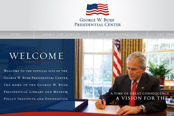 ▲ 조지 W.부시 前대통령 기념재단 홈페이지. ⓒ재단 홈페이지 캡쳐