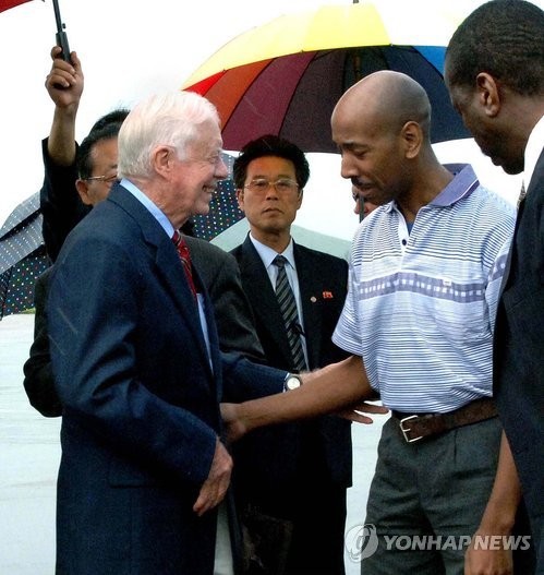 2010년 8월 북한을 방문한 카터 전 미국 대통령.ⓒ 사진 연합뉴스