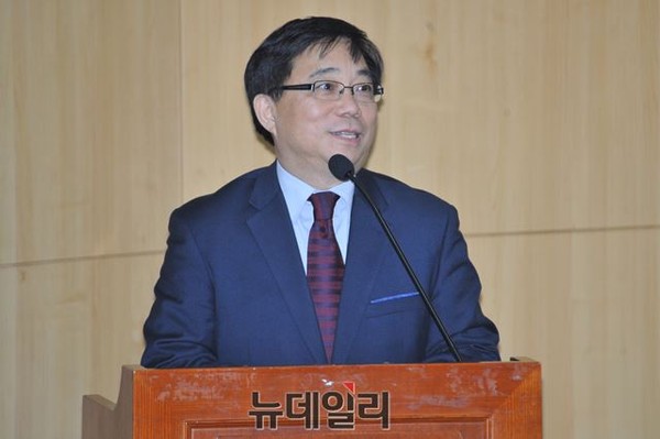 ▲ 평화통일 컨퍼런스를 주최한 월드피스자유연합의 안재철 이사장. ⓒ뉴데일리 이종현 기자