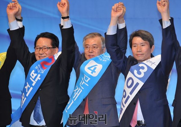 ▲ 새정치민주연합의 차기 당대표에 출사표를 던진 박지원·문재인·이인영 후보(사진 왼쪽부터). ⓒ뉴데일리 이종현 기자