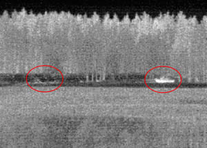 ▲ 열영상장비로 본 바라쿠다의 성능. 왼쪽이 '바라쿠다(Barracuda)' 를 적용한 모습.ⓒ사브