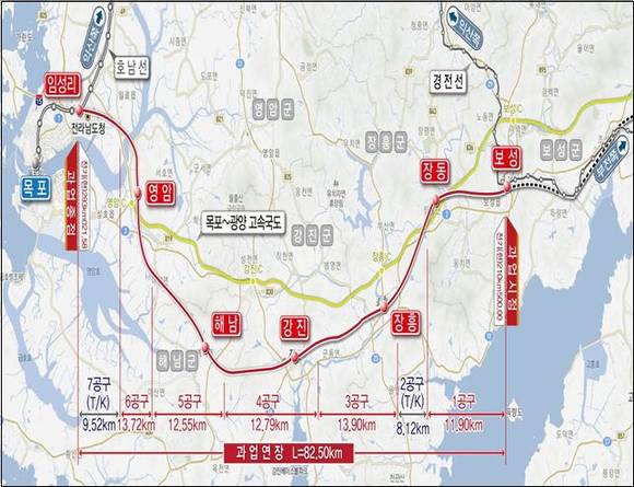 ▲ 보성~임성리 구간 철도건설사업 위치도. ⓒ한국철도시설공단