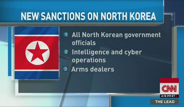 ▲ 지난 1월 2일 오바마 대통령이 내린 대북제재 행정명령의 요점. 조만간 훨씬 강도높은 대북제재 방안이 마련될 전망이다. ⓒ美CNN 보도화면 캡쳐