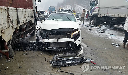 ▲ 자동차 사고 현장 ⓒ연합뉴스