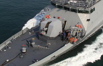 ▲ 유도탄 고속함에 탑재된 76mm 함포.ⓒ뉴데일리DB