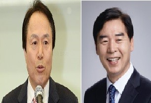 ▲ 새정치민주연합 신임 대구시당 위원장에 선출된 조기석 달성군 위원장과 오중기 경북도당 위원장장 ⓒ새정치연합 제공