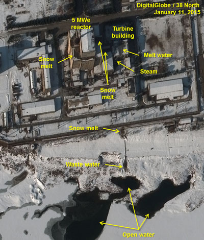 2015년 1월 11일 위성이 촬영한 영변 핵시설 사진. ⓒ38노스 홈페이지 캡쳐