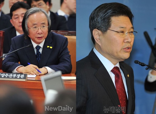 ▲ 29일 예고없이 기자회견을 가진 새누리당 이주영 원내대표 후보 (왼쪽)과 홍문종 정책위의장 후보 (오른쪽) ⓒ뉴데일리 이종현 기자