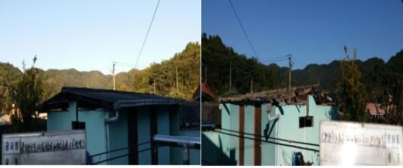 ▲ 사진 왼쪽 지붕개량 작업전, 사진 오른쪽 지붕개량 후ⓒ고령군 제공