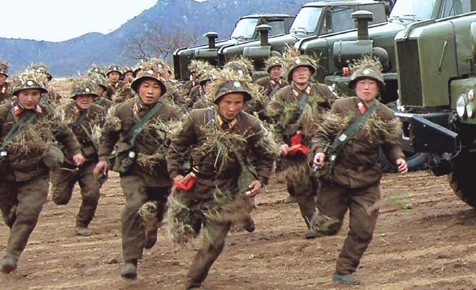 동계훈련에 진입한 북한군인들 (자료사진)