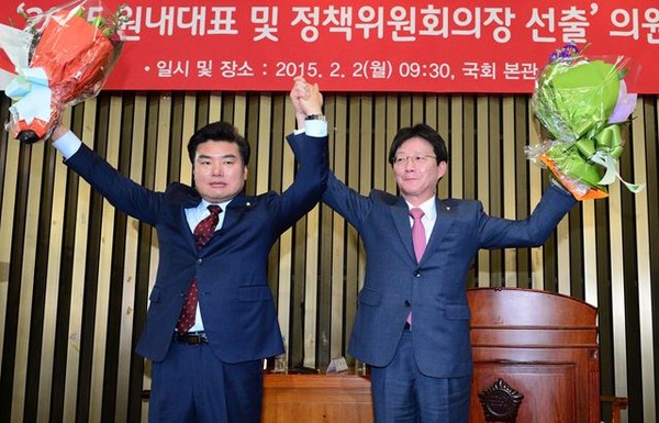▲ 사진 왼쪽부터 새누리당 원유철 신임 정책위의장과 유승민 신임 원내대표. ⓒ국회 사진공동취재단