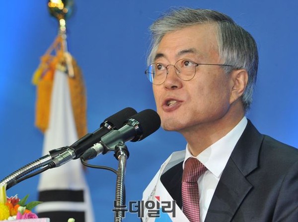 ▲ 지난달 31일 열린 서울지역 합동연설회에서 연설하고 있는 새정치민주연합 문재인 당대표 후보. ⓒ뉴데일리 이종현 기자