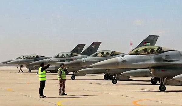 ▲ 출격 준비 중인 요르딘 공군의 F-16A 전투기들. ⓒ요르단 공군 홍보영상 캡쳐