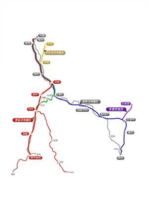 ▲ 고속철 노선도.ⓒ국토교통부