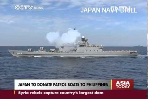 일본은 베트남 뿐만 아니라 필리핀에도 초계함을 양도한 적이 있다. ⓒ中CCTV 보도화면 캡쳐