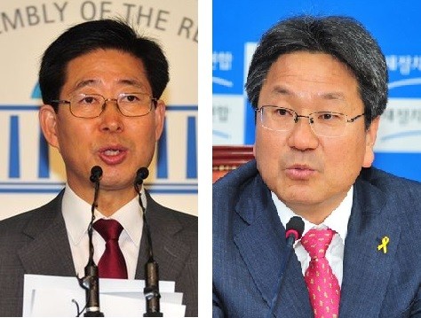 ▲ 새정치민주연합 신임 사무총장에 양승조 의원(좌), 정책위의장 강기정 의원(우) ⓒ뉴데일리 이종현 기자
