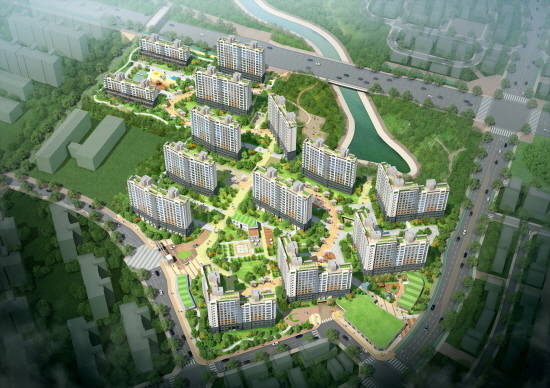 ▲ '김포한강신도시 반도유보라3차' 단지 조감도.ⓒ반도건설