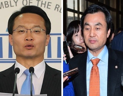 ▲ 새누리당 조해진 원내수석부대표(좌)와 새정치연합 안규백 원내수석부대표(우)가 16일 나란히 이완구 국무총리 후보자의 인준안 표결에 야당이 참여해야 한다고 주장했다.  ⓒ뉴데일리