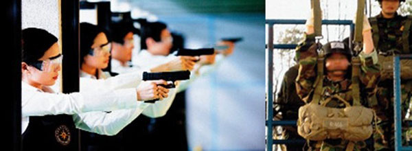 ▲ 국정원 요원들은 입사 후 7개월 동안 다양한 훈련을 받는다. 사격훈련 및 공수훈련을 받는 국정원 직원들의 모습. ⓒ통일부 블로그 사진 캡쳐