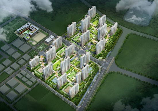 ▲ GS건설은 경기 오산시 부산동에 2040가구인 '오산시티자이' 이달 말 분양한다. 단지 조감도 모습.ⓒGS건설