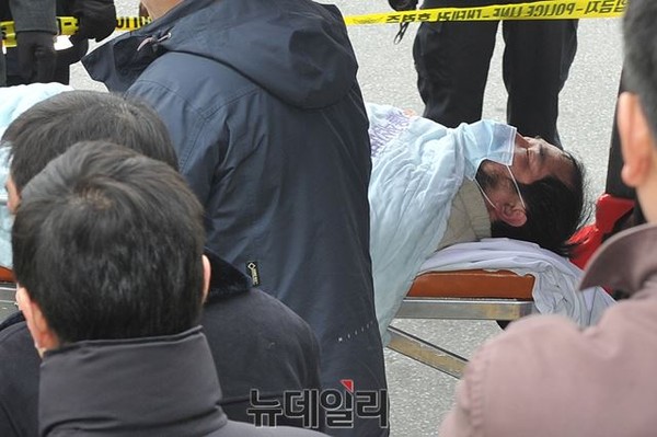 검거된 리퍼트 주한 미국대사 살인미수 테러 용의자 김기종 씨 ⓒ 뉴데일리 이종현 사진기자