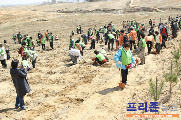 ▲ 김기종이 참가했었다는 2007년 4월초 개성 나무심기 행사 모습. ⓒ당시 프리존뉴스 전경웅 촬영