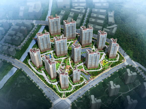 ▲ 진해 남문 시티 프라디움 조감도.ⓒ중흥종합건설