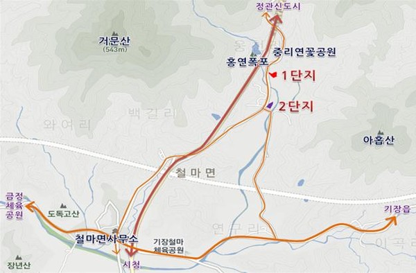 ▲ 동부산권 공영 시민텃밭 위치도