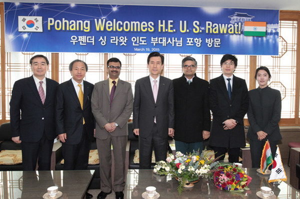 ▲ 주한 우펜더 싱 라왓(Upender Singh Rawat) 인도 부대사 일행은 경북 포항시에 방문했다.ⓒ포항시 제공