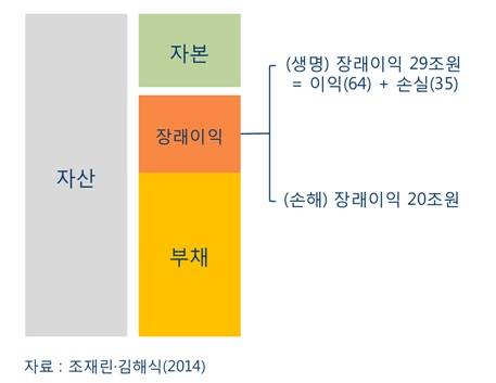 ▲ 보험회사 부채적정성평가에 기초한 기업가치(자료제공: 보험연구원)