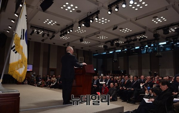 ▲ 문창극 전 중앙일보 주필(국무총리 지명자). ⓒ 뉴데일리 정상윤 기자