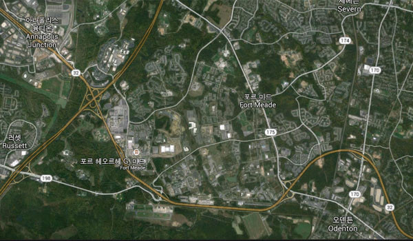 ▲ 구글 어스로 본 포트 미드 지역. 서울의 한 구(區)만한 크기다. ⓒ구글 어스 캡쳐