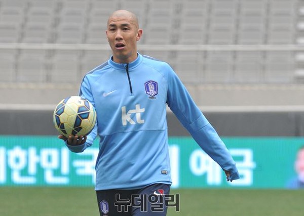 ▲ 지난 29일 상암월드컵 경기장에서 가진 공개훈련당시 차두리.ⓒ뉴데일리