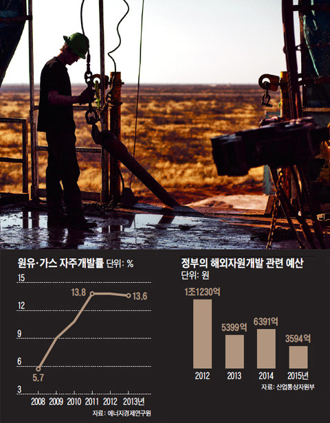 ▲ 정부의 해외자원개발 관련 예산. ⓒ조선일보 그래픽스 DB